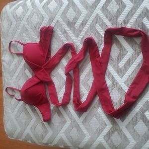 New, original package, unworn Bikini tops, Burgundy/dark red, size large